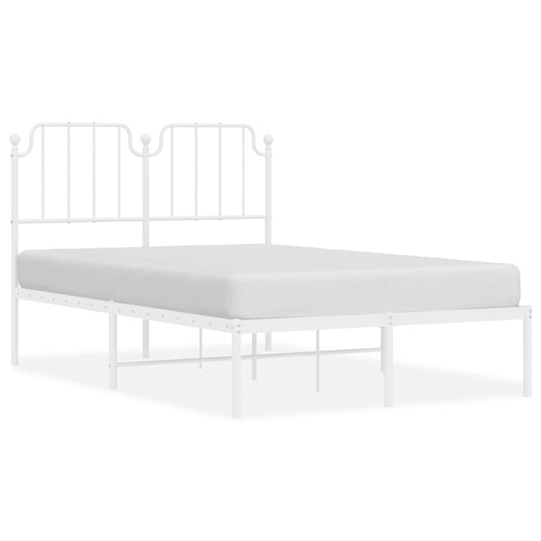 Metallinen sängynrunko päädyllä valkoinen 120x190 cm