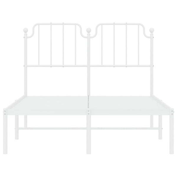 Metallinen sängynrunko päädyllä valkoinen 120x190 cm