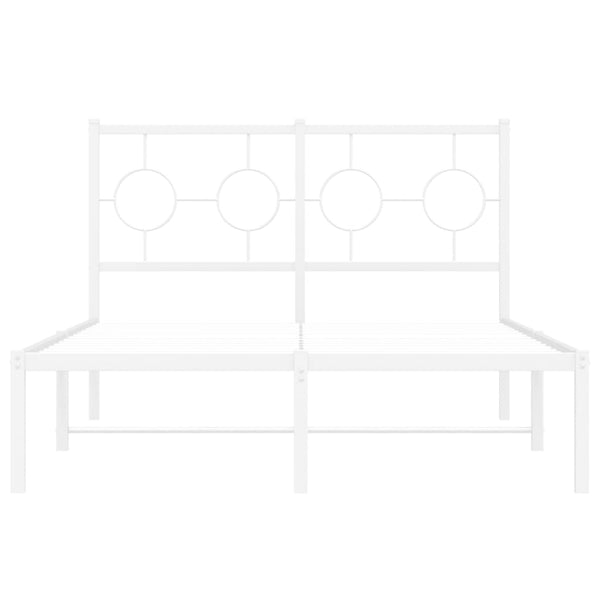 Metallinen sängynrunko päädyllä valkoinen 120x190 cm