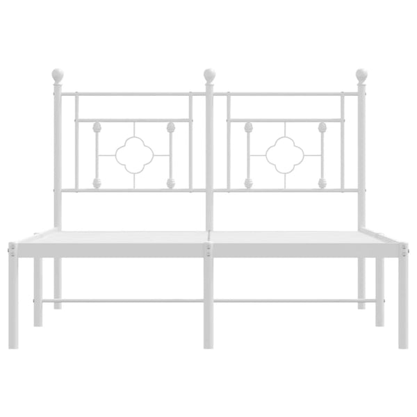 Metallinen sängynrunko päädyllä valkoinen 120x190 cm