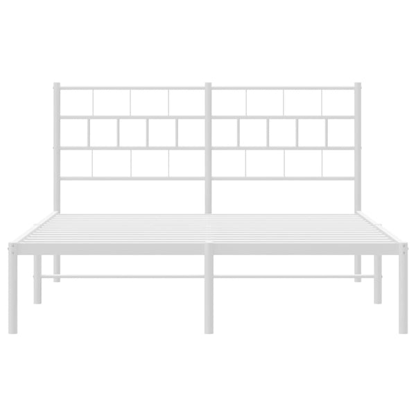 Metallinen sängynrunko päädyllä valkoinen 120x190 cm
