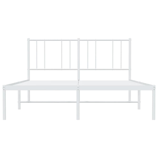 Metallinen sängynrunko päädyllä valkoinen 120x190 cm