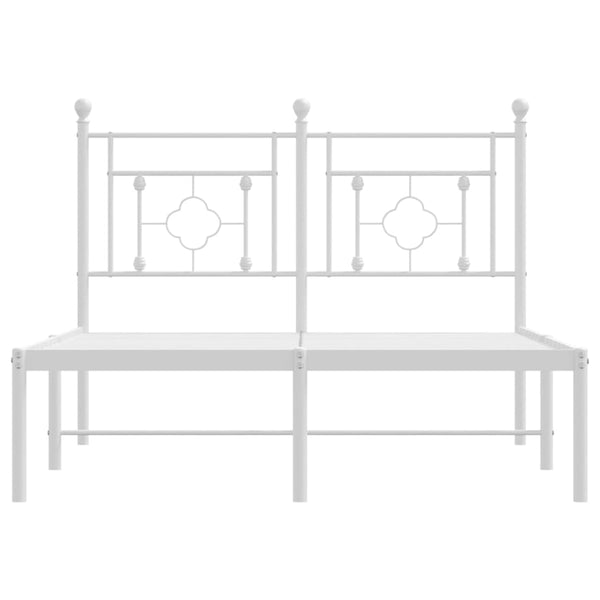 Metallinen sängynrunko päädyllä valkoinen 120x200 cm