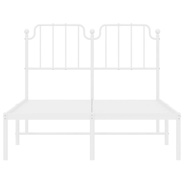 Metallinen sängynrunko päädyllä valkoinen 120x200 cm