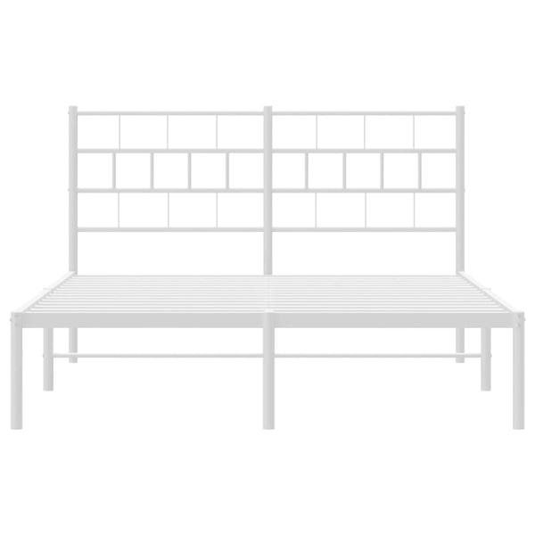 Metallinen sängynrunko päädyllä valkoinen 120x200 cm