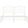 Metallinen sängynrunko päädyllä valkoinen 135x190 cm
