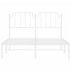 Metallinen sängynrunko päädyllä valkoinen 135x190 cm