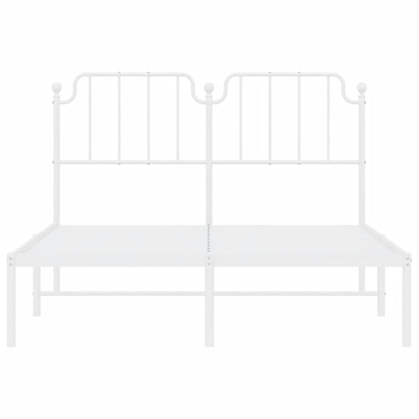 Metallinen sängynrunko päädyllä valkoinen 135x190 cm