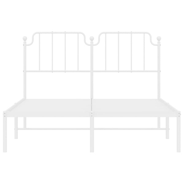 Metallinen sängynrunko päädyllä valkoinen 140x190 cm