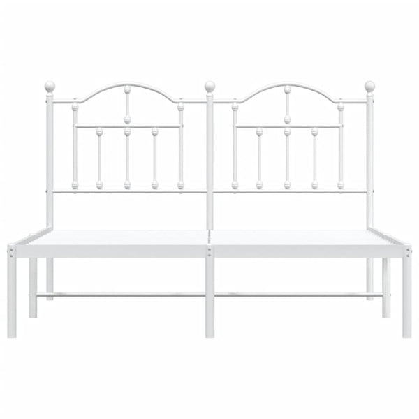 Metallinen sängynrunko päädyllä valkoinen 140x190 cm