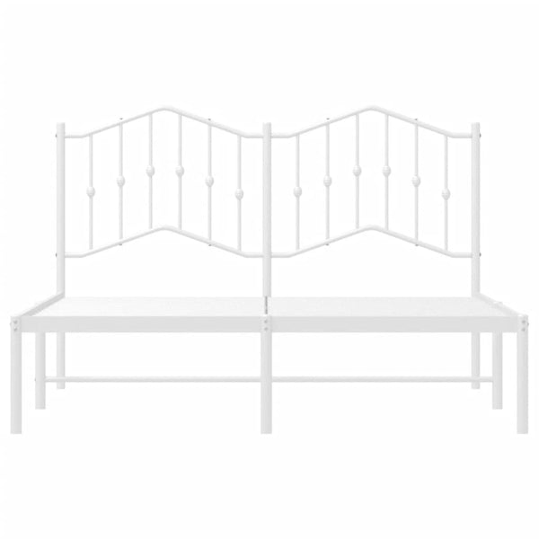 Metallinen sängynrunko päädyllä valkoinen 140x190 cm