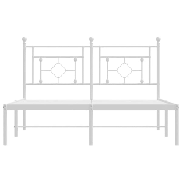 Metallinen sängynrunko päädyllä valkoinen 140x190 cm