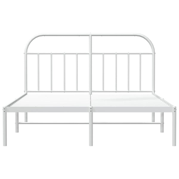 Metallinen sängynrunko päädyllä valkoinen 140x190 cm