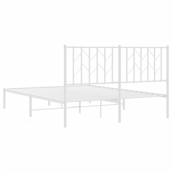 Metallinen sängynrunko päädyllä valkoinen 140x190 cm