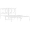 Metallinen sängynrunko päädyllä valkoinen 140x200 cm