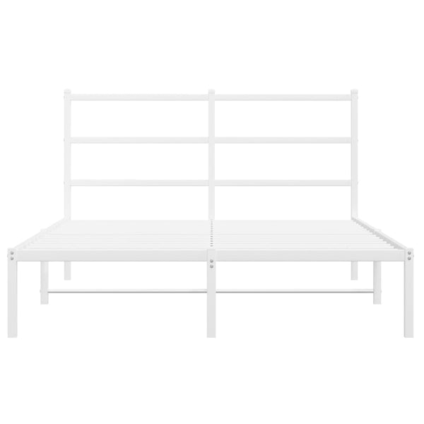 Metallinen sängynrunko päädyllä valkoinen 140x200 cm