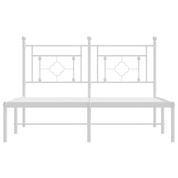Metallinen sängynrunko päädyllä valkoinen 140x200 cm