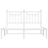 Metallinen sängynrunko päädyllä valkoinen 140x200 cm