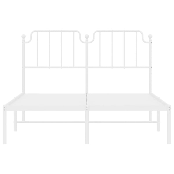 Metallinen sängynrunko päädyllä valkoinen 150x200 cm