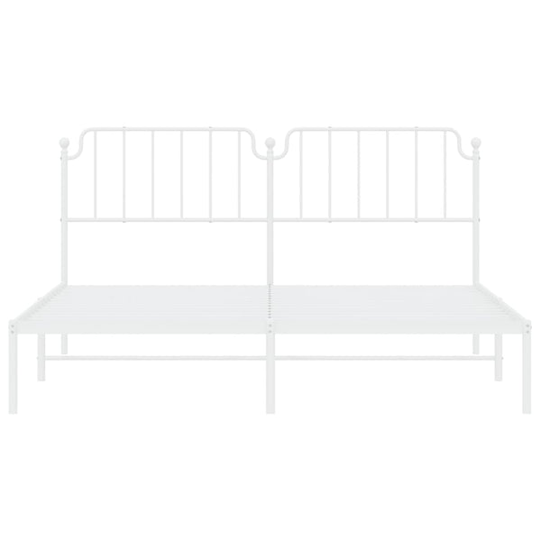 Metallinen sängynrunko päädyllä valkoinen 160x200 cm