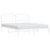 Metallinen sängynrunko päädyllä valkoinen 183x213 cm