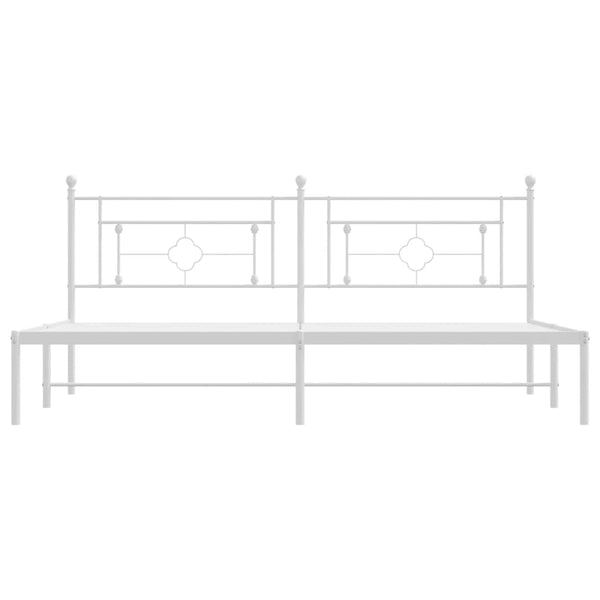 Metallinen sängynrunko päädyllä valkoinen 193x203 cm