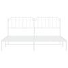 Metallinen sängynrunko päädyllä valkoinen 193x203 cm