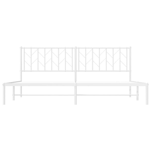 Metallinen sängynrunko päädyllä valkoinen 193x203 cm
