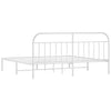 Metallinen sängynrunko päädyllä valkoinen 193x203 cm
