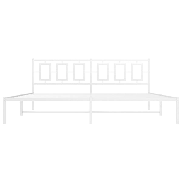 Metallinen sängynrunko päädyllä valkoinen 200x200 cm