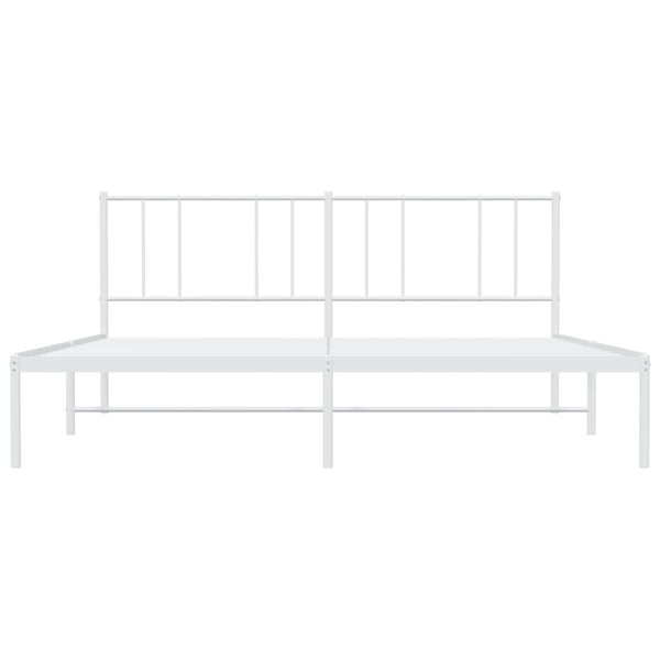 Metallinen sängynrunko päädyllä valkoinen 200x200 cm