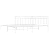 Metallinen sängynrunko päädyllä valkoinen 200x200 cm
