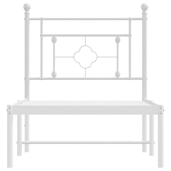 Metallinen sängynrunko päädyllä valkoinen 80x200 cm