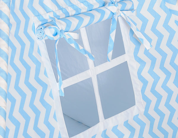 Leikkiteltta + Pehmuste - Chevron Blue