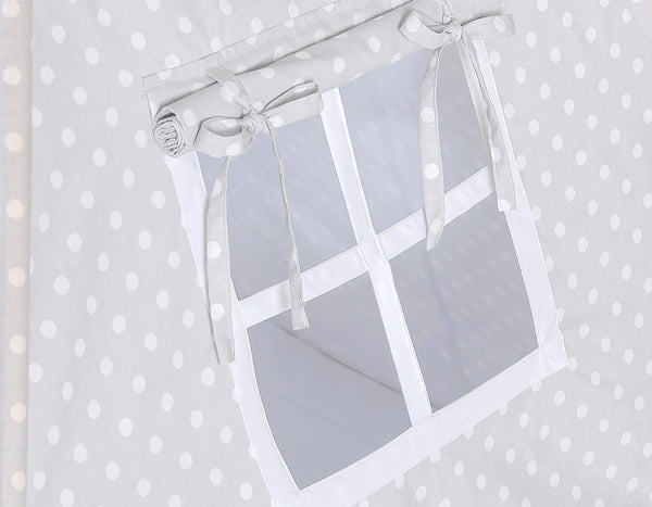 Leikkiteltta + Pehmuste - White Dots On Grey