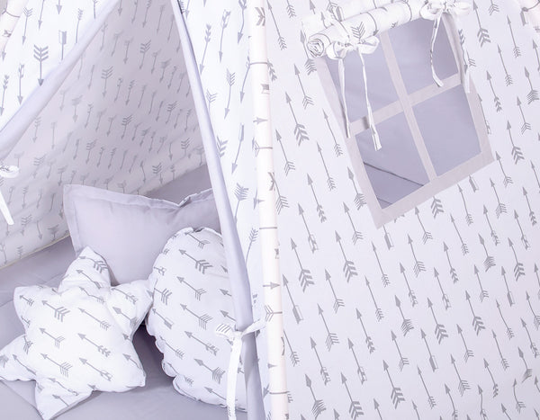 Leikkiteltta + Pehmuste - Grey Arrows