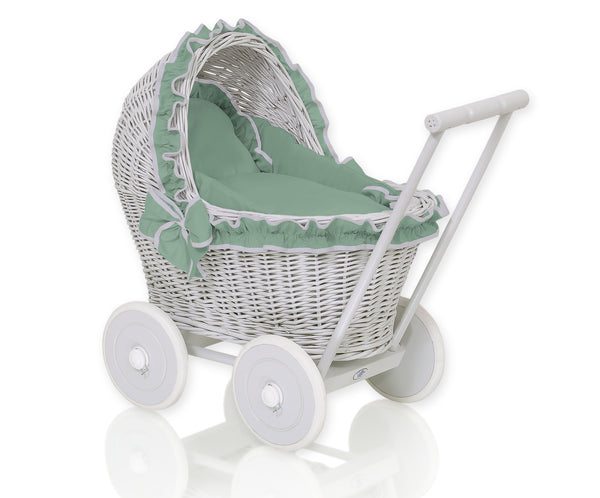 Nukkevaunu - Grey With Pastel Green