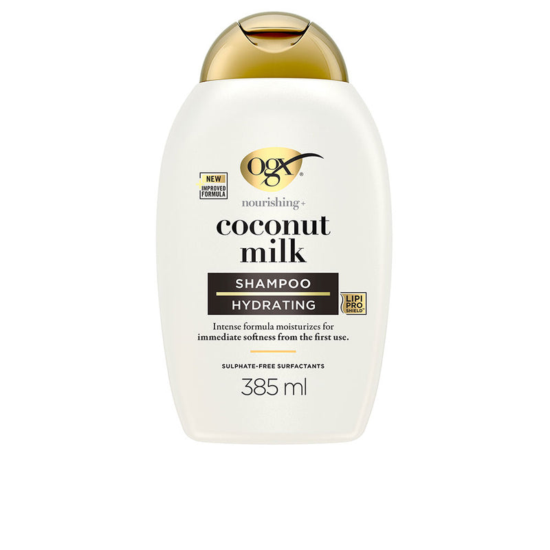 Ogx parabeeniton kookosmaito shampoo, kuivat hiukset, hydrataatio ja elastisuus 385 ml | Vuodevaatteet.fi