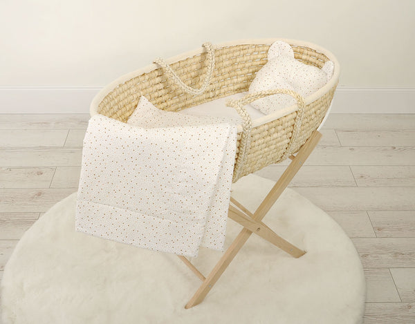 Vauvan Peitto Ja Tyyny - Puuvilla - Teddy Bear - Mini Gold Stars