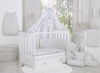 Pinnasänky 120X60cm - Wooden Baby Cot 120X60cm Lorenzo Iii White/Grey