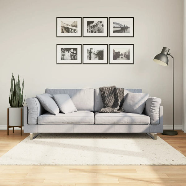 Pörrömatto korkeanukkainen moderni 160x160 cm kerma