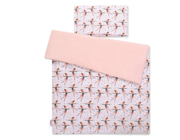 Pussilakanasetti Vauvalle - 135X100cm - Ballerinas Pink