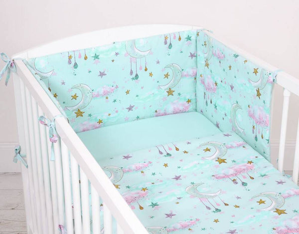 Pussilakanasetti Vauvalle - 120X90cm - Moons Mint