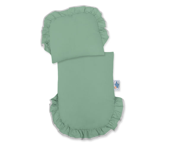 Nukkevaunu - Grey With Pastel Green