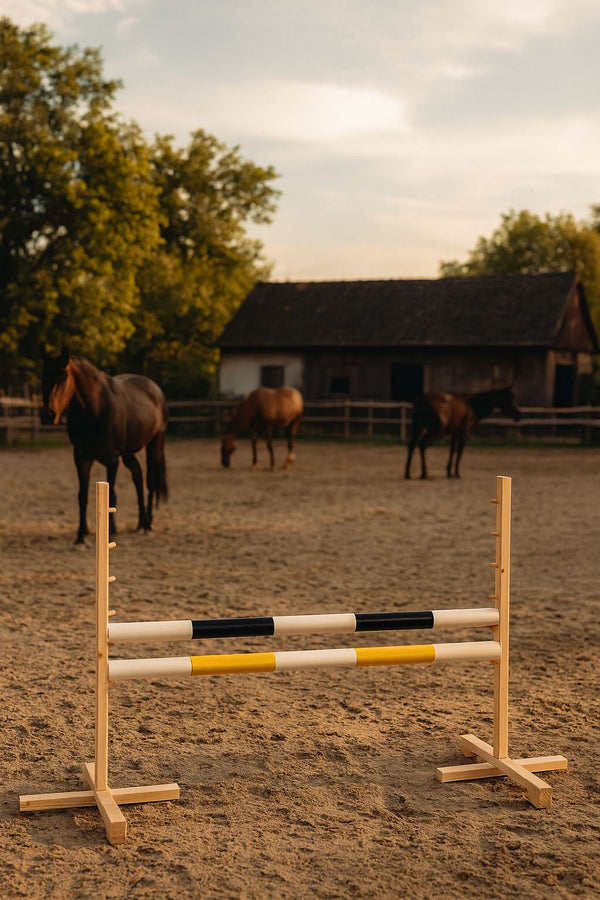 Keppihevosen este 120cm kahdella tangolla - Black and yellow
