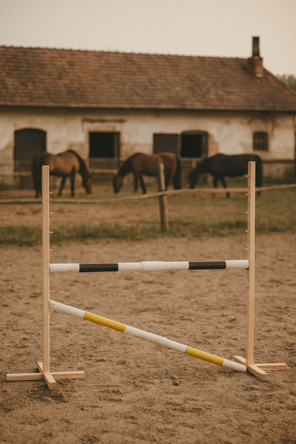 Keppihevosen este 160cm kahdella tangolla - Black and yellow