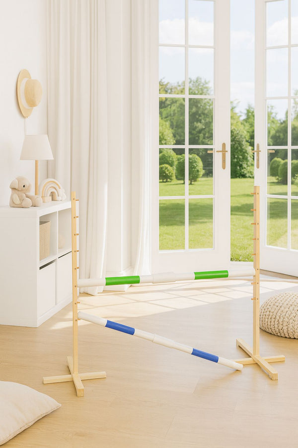 Keppihevosen este 160cm kahdella tangolla - Green and blue