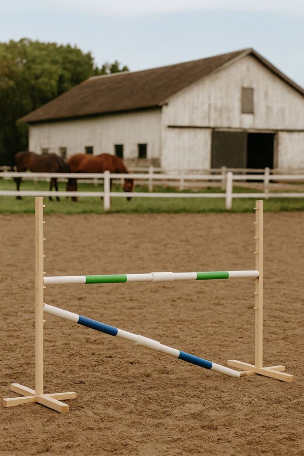 Keppihevosen este 160cm kahdella tangolla - Green and blue