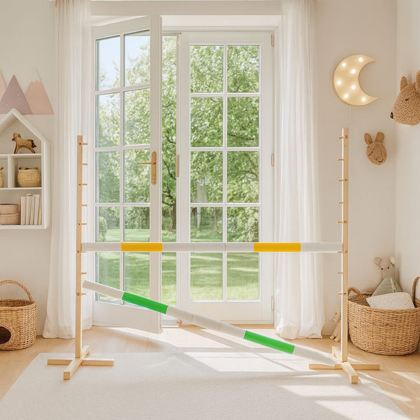 Keppihevosen este 160cm kahdella tangolla - Yellow and green