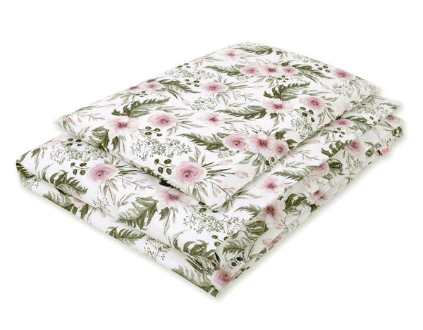 Pussilakanasetti Vauvalle - 135X100cm - Peony Flower Pink